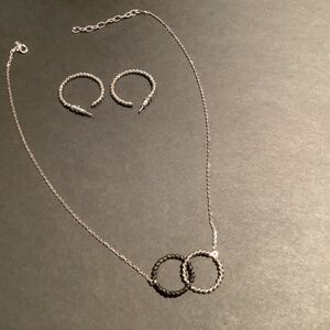Sterling silver interlocking necklace and earrings